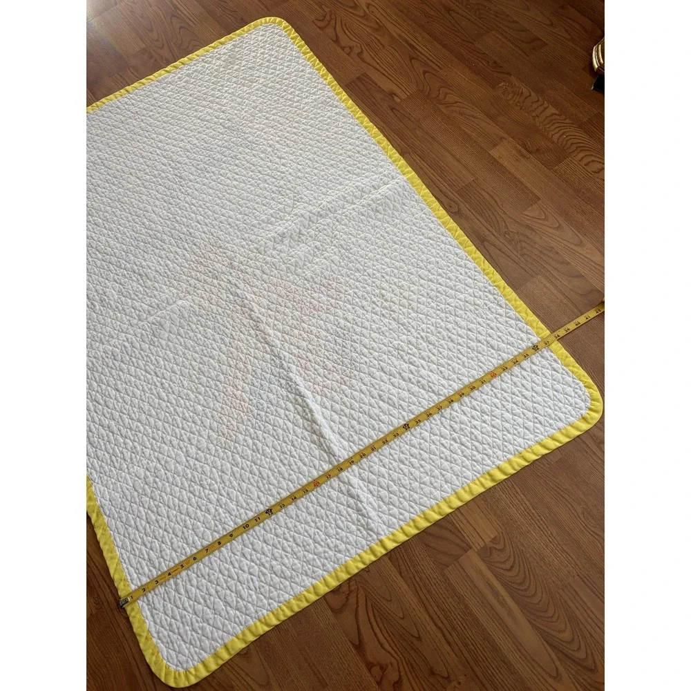 Handmade Baby Quilt Puss In Boots Cat White Yellow Border Boys Crib Nursery‎